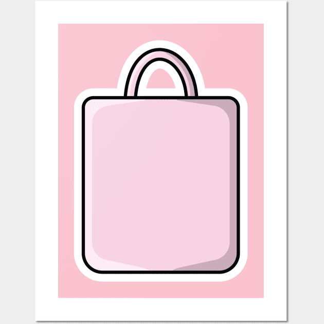 Shopping Bags vector illustration. Store shopping object icon concept. Paper bags collection for fashion shopping elements vector design on blue background with shadow. Wall Art by AlviStudio